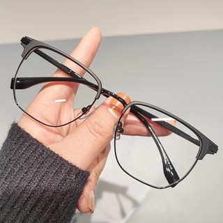 Fashionable Metal Frame Myopia Grading Glasses-50-100-150-200-250-300-350-400-450-500-550-600 Degree Universal Blue Light and Radiation Protection Glasses for Men and Women 1701