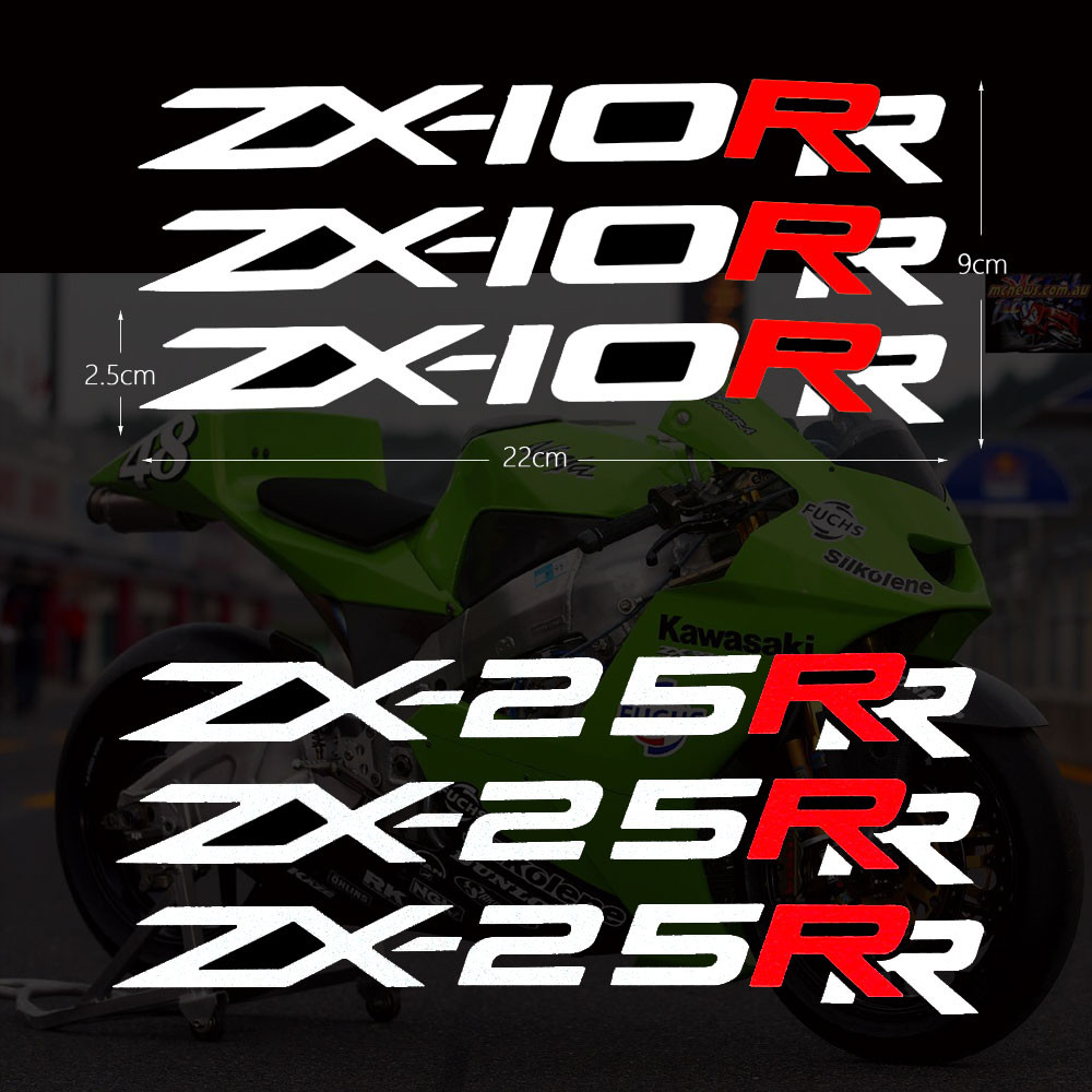 Y3 PCS สะท้อนแสงรถจักรยานยนต์รถจักรยานยนต์สติกเกอร์รถไวนิล Decal สำหรับ Kawasaki Ninja ZX-25RR ZX-3R