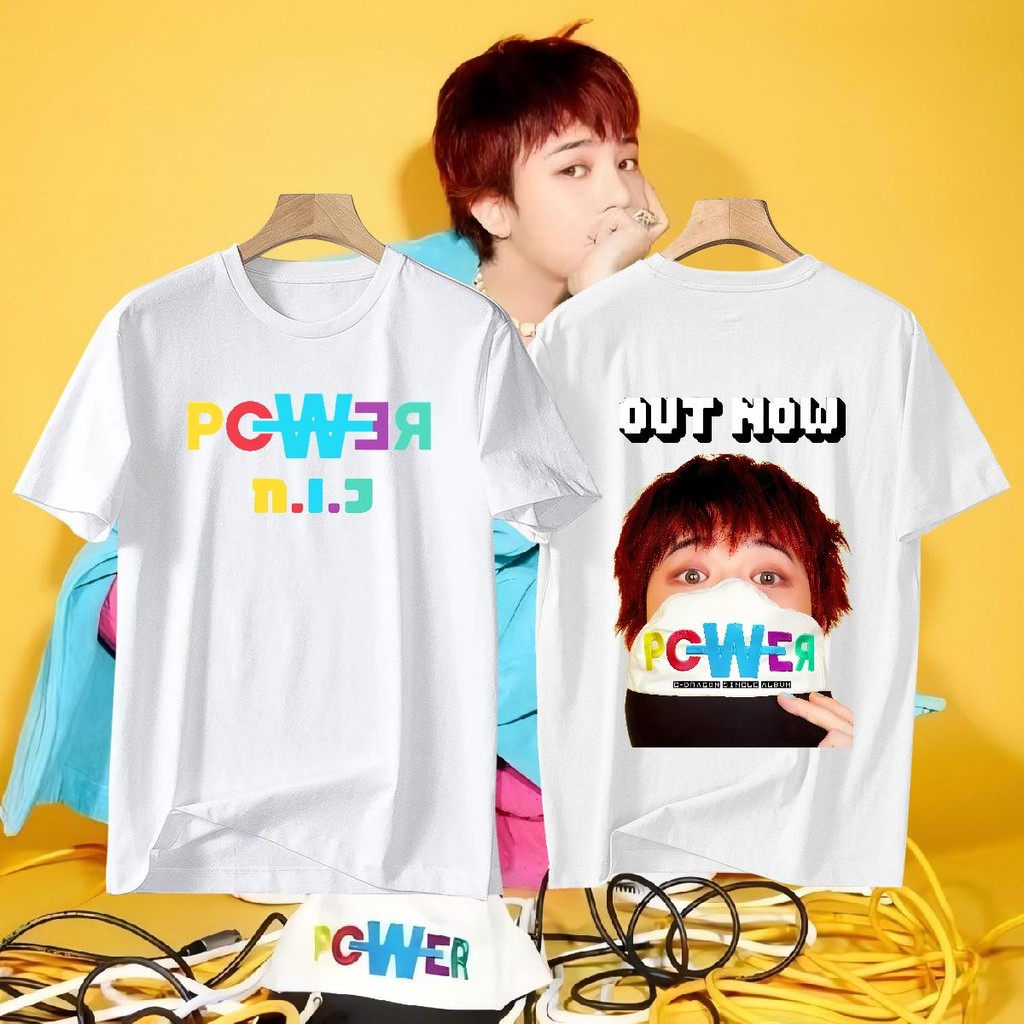 สไตล์เกาหลี เสื้อยืด ผู้หญิง G Dragon POWER เสื้อยืด oversize COD