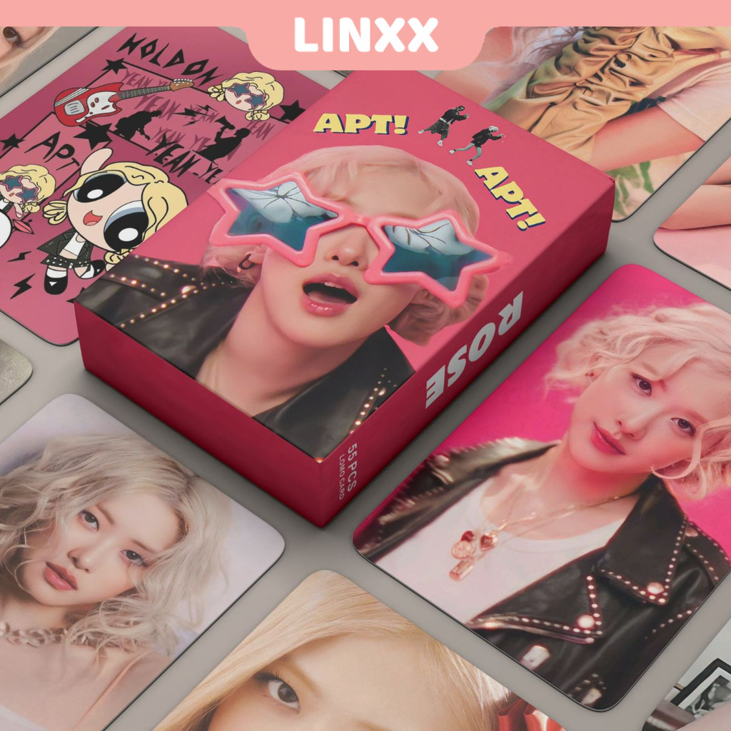 Linxx 55 ชิ้น ROSE APT อัลบั้มการ์ด Lomo Kpop Photocards โปสการ์ดซีรีส์