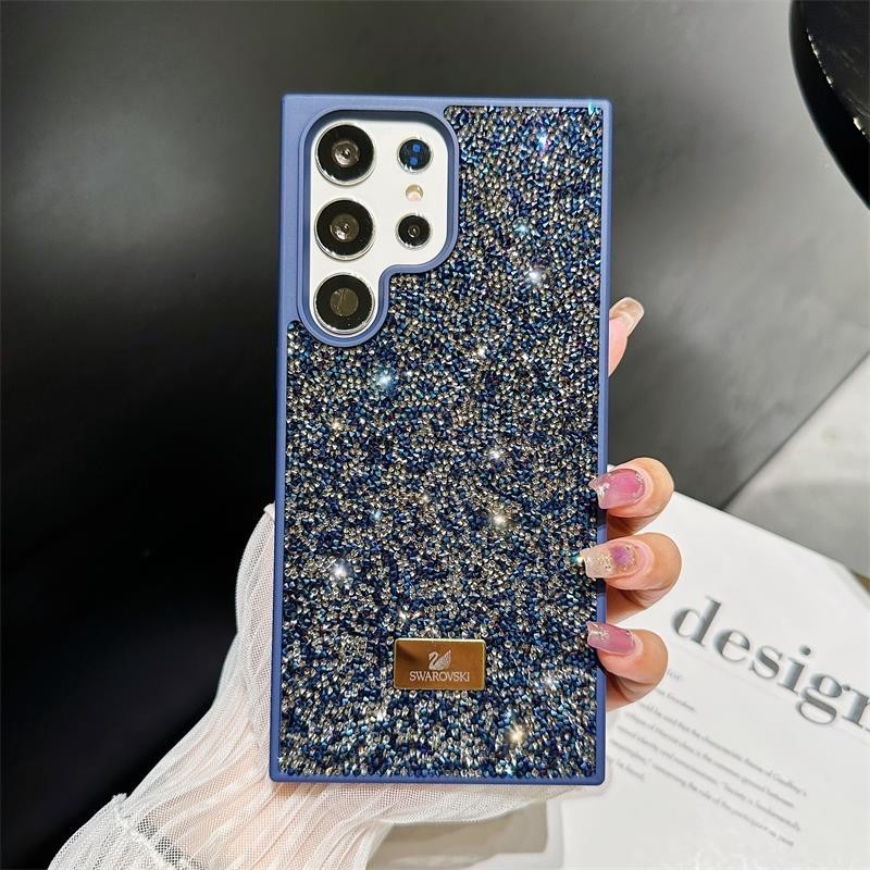 Samsung S23 S24 Ultra Luxury Swarovski Case Bling Rhinestone เพชรคริสตัลฝาครอบโทรศัพท์สําหรับ Samsung Galaxy S24 Ultra S24 Plus S24 ผู้หญิงแฟชั่น