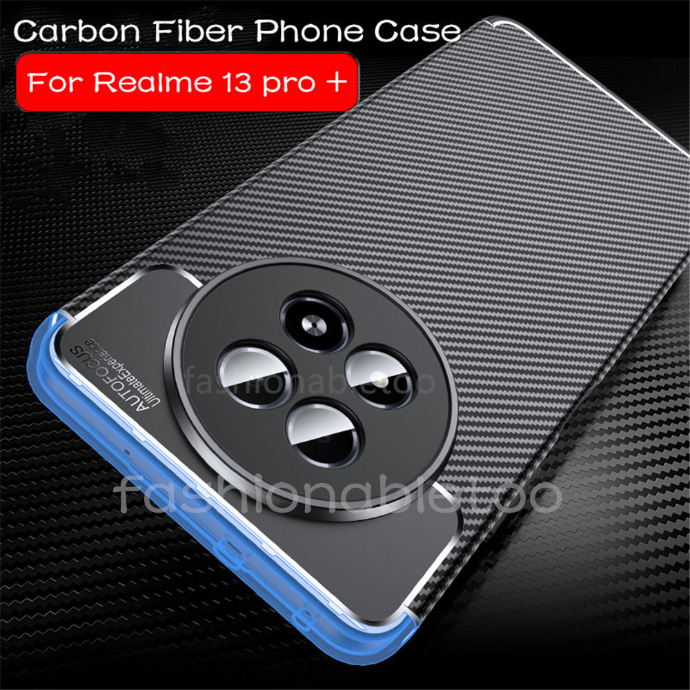 คาร์บอนไฟเบอร์เคสโทรศัพท์สําหรับrealme 13 pro plus 13pro + 13proplus 13 + Realme13pro + Realme13 + 4G 5GปลอกกันชนกันกระแทกMatteซิลิโคนอ่อนนุ่มปกหลัง