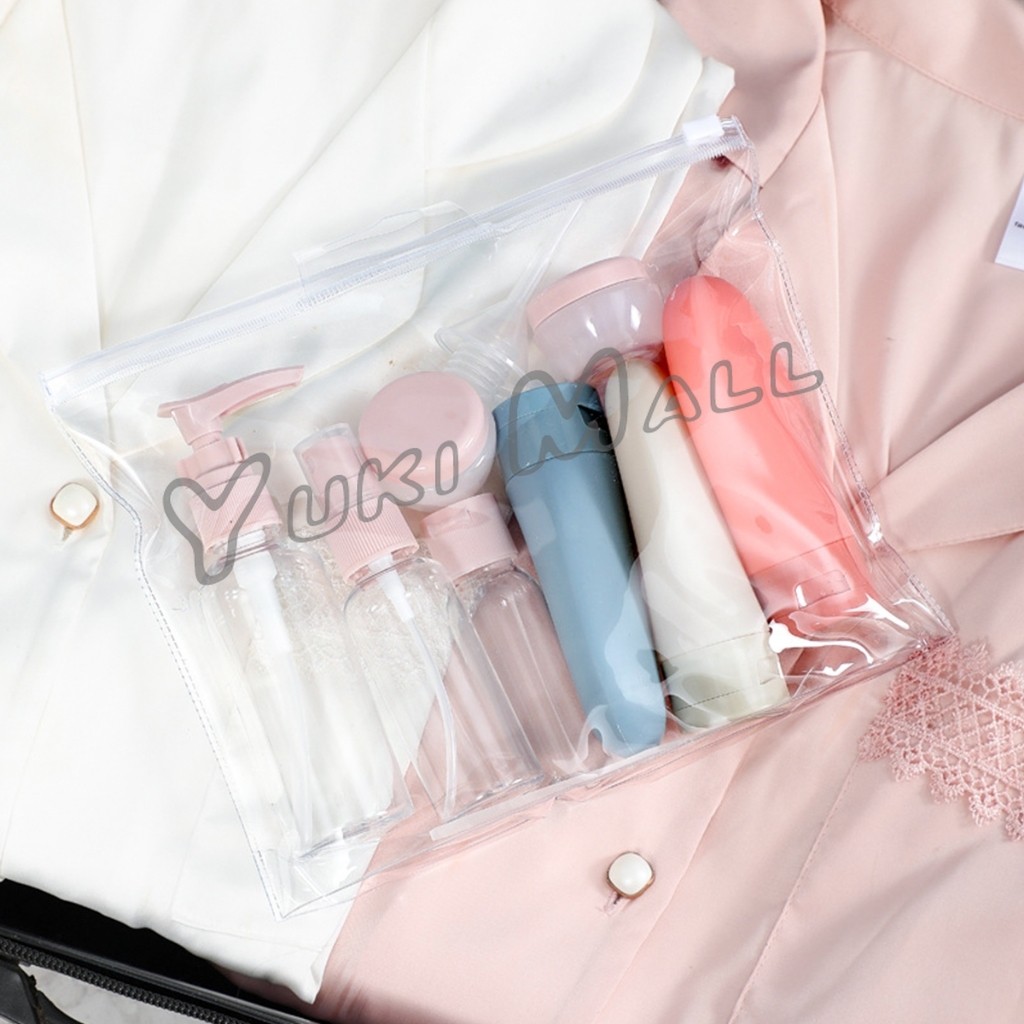 Yuki ชุดเซตขวดบรรจุสําหรับการเดินทาง แบบพกพา หลอดอ่อน เซต 11 ชิ้น โลชั่นครีมบรรจุภัณฑ์ travel bottle