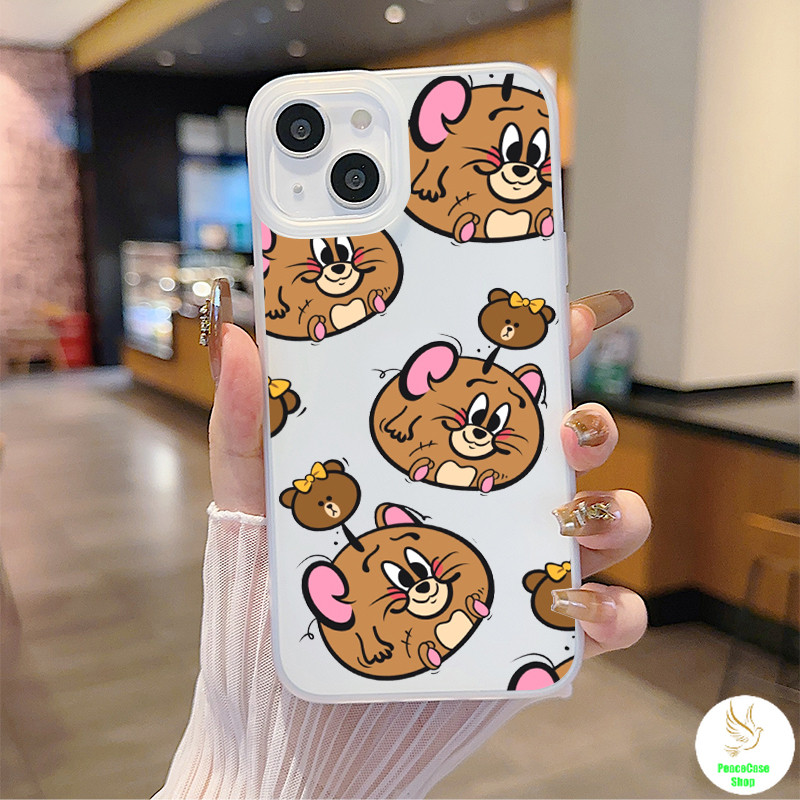 COD-ในไทย🔥เคสแฟชั่น Tom and Jerry ลูกโป่งหนู สําหรับ iPhone 7 8 X 11 12 13 14 15 TPU เคสโทรศัพท์ฝ้า 