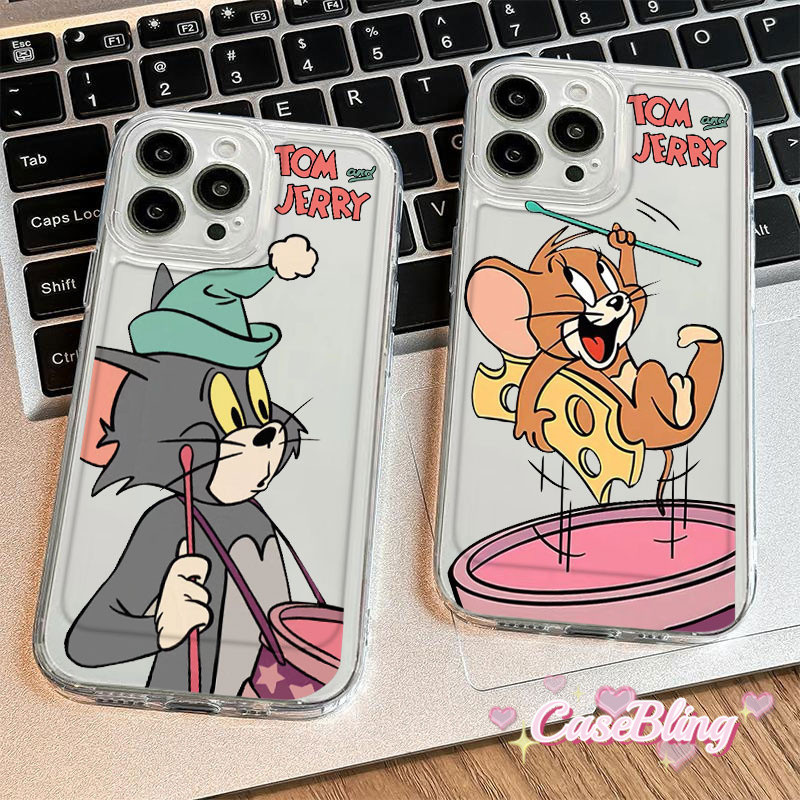 Casing for Samsung A05 A04 A03 A15 A14 A13 A12 Tom Jerry Phone Case for SamsungA51 A50 A31 A21S A20 Clear Cover Cute