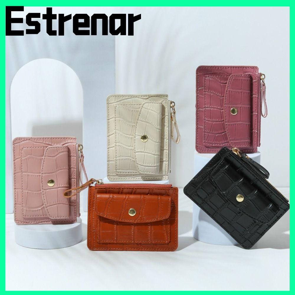Estrenar กระเป๋าใส่เหรียญขนาดเล็ก กระเป๋าลายจระเข้ ช่องใส่การ์ดหลายช่อง กระเป๋าสตางค์ใบเล็ก