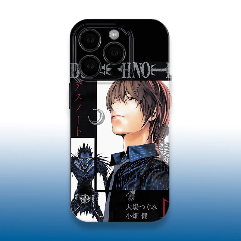 Death Note อะนิเมะ Retro แนวโน้ม QYJS เคสโทรศัพท์เหมาะสําหรับ IPhone 16 ProMax 11 13 14 15 12 PRO 7 8 PLUS 14 15 16 PLUS X XS XR XSMAX SE อะนิเมะฟิล์ม Hard Shell Shock-proof ป้องกันกรณี XT7F