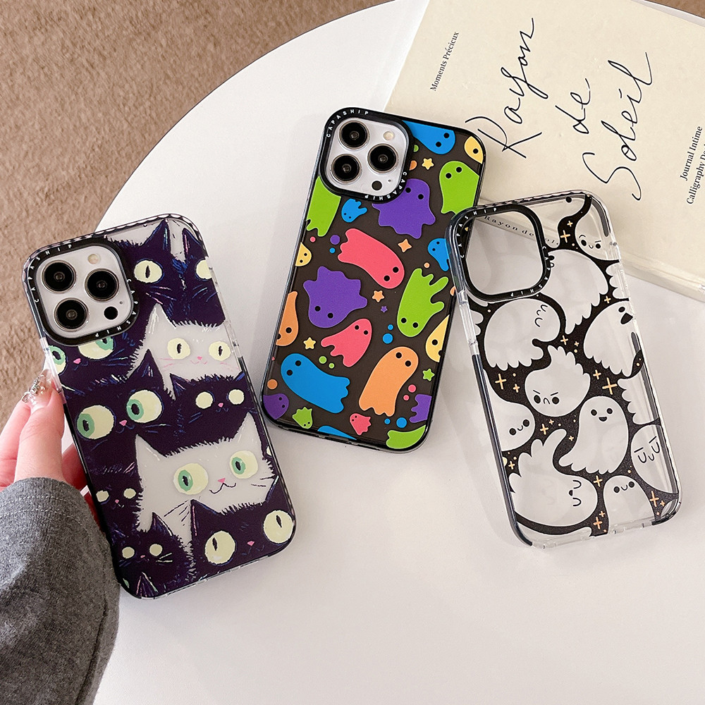 แมวน่ารัก Anti fall Soft เคสโทรศัพท์สําหรับ iPhone 16 Pro Max 16 Pro 15ProMAX 16 15 14 13 12 11 Pro Max XR IX กรณีคลุมทั้งหมดปลอกกันกระแทกป้องกันปกอ่อน