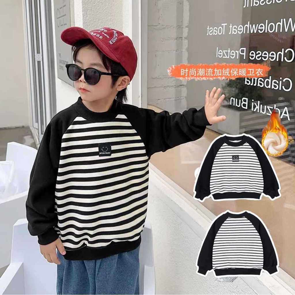 [HY] 80-170 เสื้อสเวตเตอร์ผ้าฟลีซเด็กกลางเด็กใหญ่เวอร์ชั่นเกาหลีเสื้อแขนยาวชายหญิง Wester