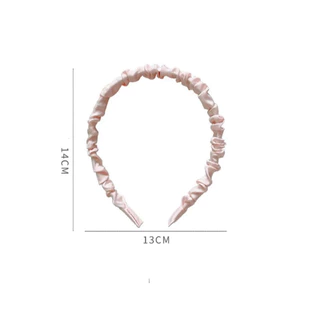 ที่คาดผมผ้าซาตินแบบย่น สีพาสเทลสดใส🌈⭐️(M0073)
