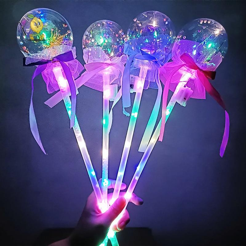 [mozh] 1pc เด็กที่มีสีสันเรืองแสง Sticks กระพริบหัวใจ Star ผีเสื้อสาวเจ้าหญิง Fairy Wands บทบาทเล่นแสดงคอสเพลย์ Party Favor [TH]