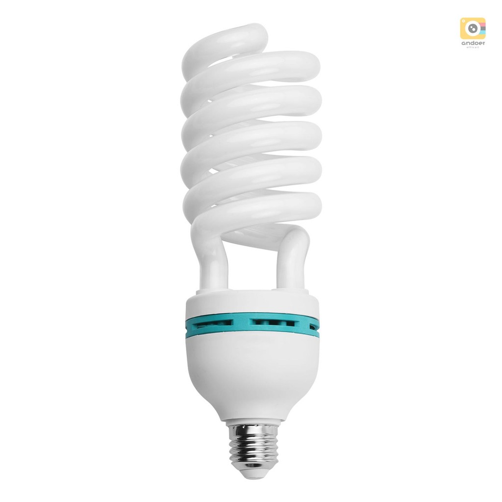 Andoer หลอดไฟฟลูออเรสเซนต์เกลียว 135W 5500K Daylight CRI90 E27 ซ็อกเก็ตประหยัดพลังงานสําหรับสตูดิโอถ่ายภาพวิดีโอแสง