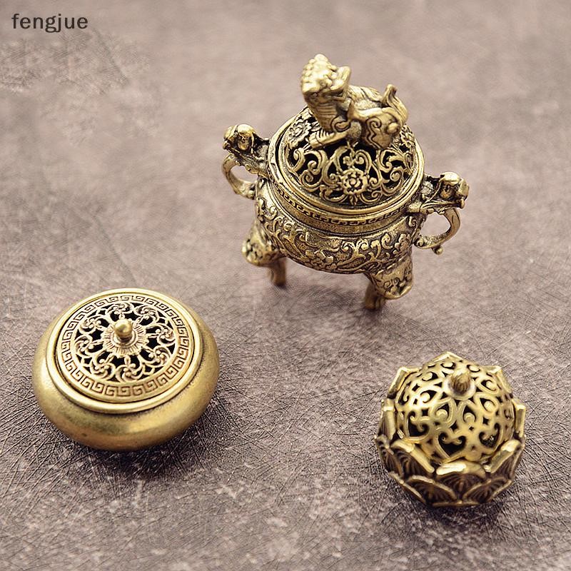 Fengjue ทองเหลืองพ็อกเก็ต Lotus Jiuding ธูป Burner Hollow ธูป Mini ธูป Burner TH