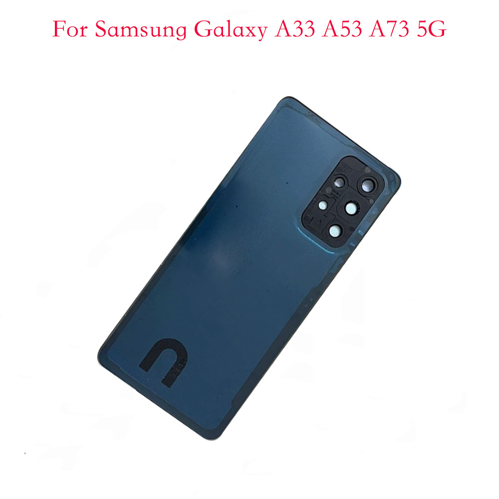 สําหรับ Samsung Galaxy A33 A53 A73 5G แบตเตอรี่ฝาหลัง A336 A536 A736 ด้านหลังแผงฝาปิด Adhsive เลนส์กล้อง
