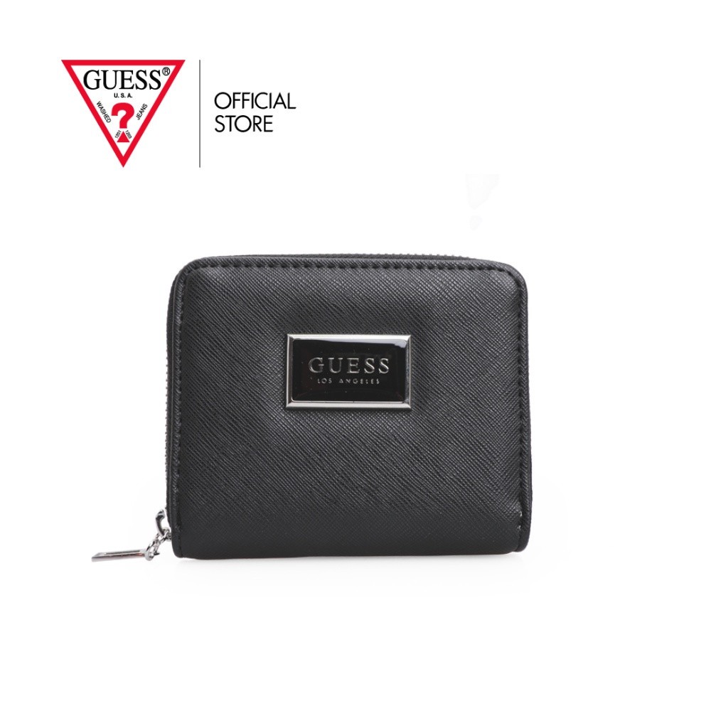 GUESS กระเป๋าผู้หญิง รุ่น HH602655 ABREE SLG SMALL ZIP AROUND สีดำ กระเป๋าสตางค์