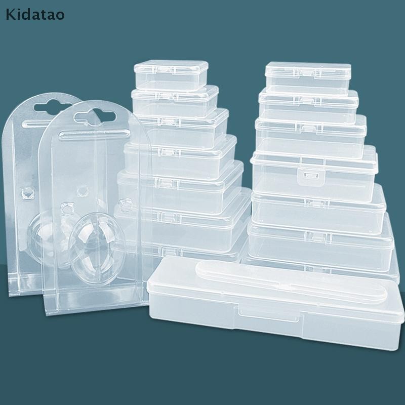 Kidatao PP กล่องใสสี่เหลี่ยมพลิกกล่องเก็บตารางบรรจุภัณฑ์รอบกล่องตุ่มอุปกรณ์เสริมจัดระเบียบผลิตภัณฑ์ Packag ใหม่