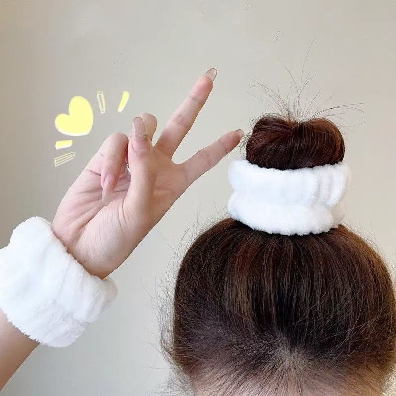 สายรัดข้อมือ ผ้าขนหนูไมโครไฟเบอร์ ดูดซับน้ํา ล้างหน้า สําหรับผู้หญิง 2 ชิ้น - รูปที่ 3