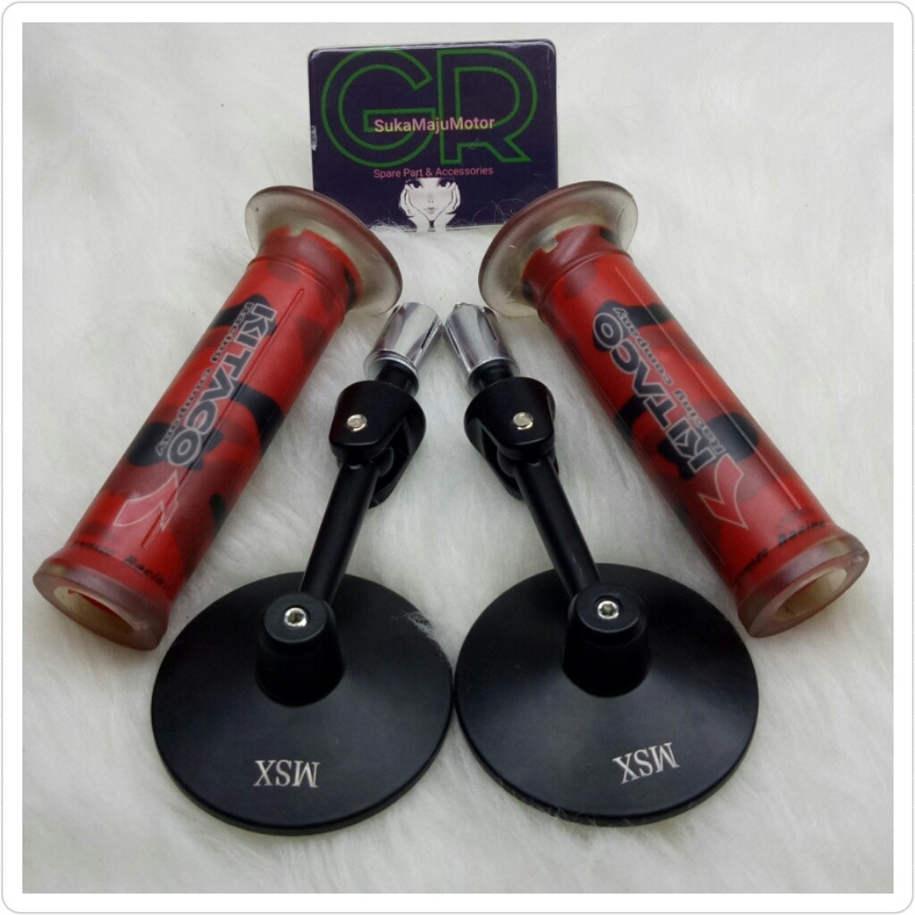 CLN แพ็คเกจกระจกมองหลังกลม MSX racing+ปลอกมือ kitaco กองทัพ universal Nmax, Aerox, Pcx, Vario, Beat,
