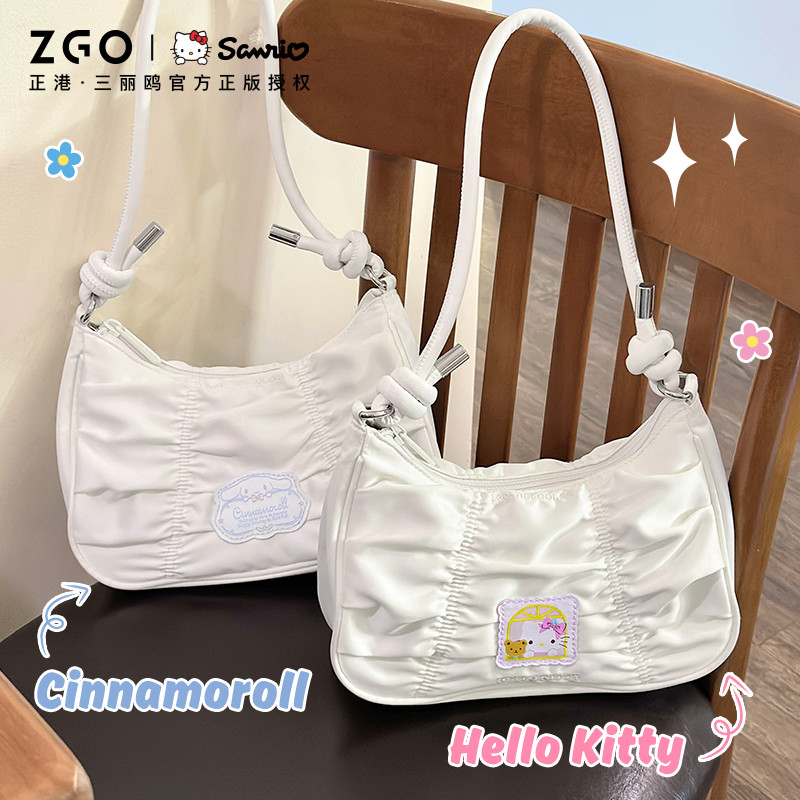 Zgo x Sanrio Cinnamoroll กระเป๋าใต้วงแขนหญิง Crescent กระเป๋าสะพายน่ารัก Cloud กระเป๋าสาวของขวัญ 35023L