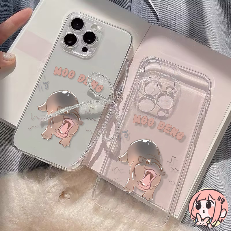 การ์ตูน กรี๊ดหมูเด้ง สุดน่ารัก เข้ากันได้สำหรับ เคสไอโฟน11 14 15 13 12 Pro Max XR X XS Max 6 6s 7 8 Plus SE 2020ปกอ่อนใส