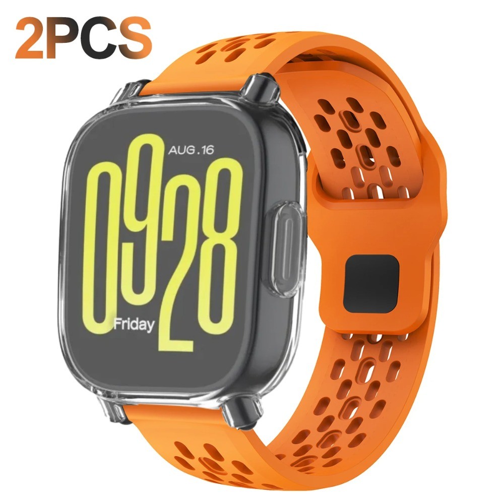 2 ชิ้น/เซ็ต Tpu โปร่งใส + 22 มม.ซิลิโคนสําหรับ Redmi watch 5 Lite 40 มม.44 มม.สําหรับ Redmi watch 5 Active สร้อยข้อมือ Band