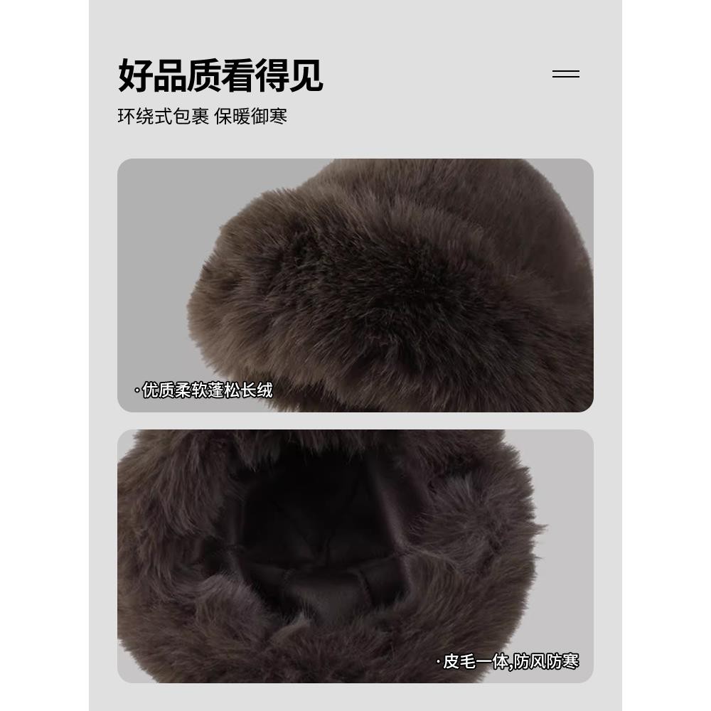 พลัสตุ๊กตามองโกเลียหมวกผู้หญิงฤดูใบไม้ร่วงฤดูหนาวเย็นหลักฐานสีขาวอบอุ่นตะวันออกเฉียงเหนืออ่างหมวกหนาป้องกันหูหมวกฟ็อกซ์ขนถังหมวก - รูปที่ 7