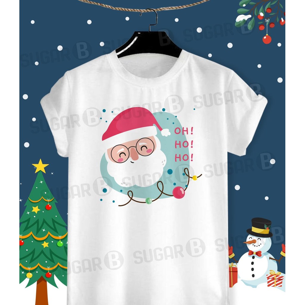 เสื้อยืดวันปีใหม่ Merry Christmas & HNY 2025 ผ้า TK ใส่สบาย สีสันสดใส ไม่ยืดไม่ย้วย