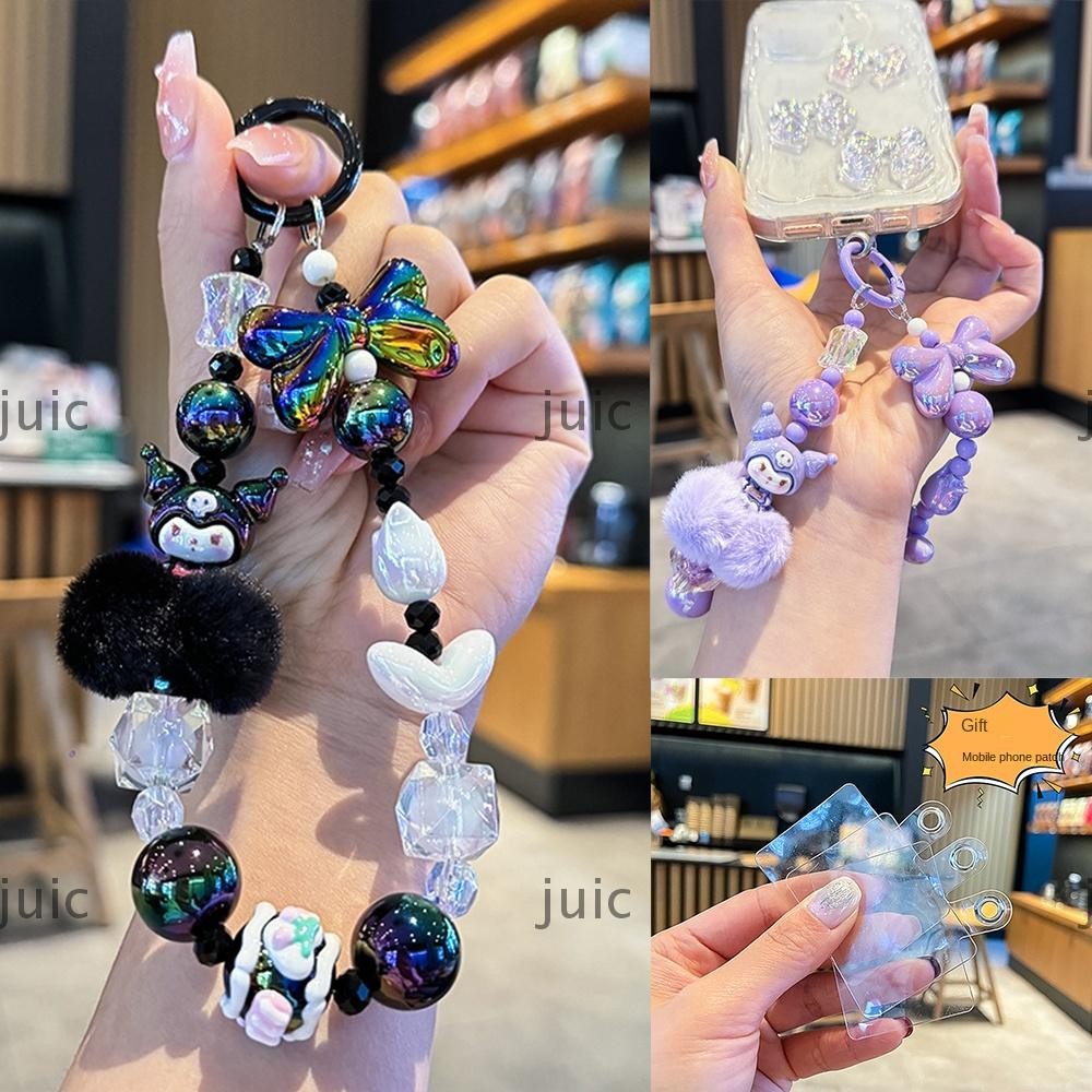 พวงกุญแจลูกปัด JUIC Dopamine, โซ่โทรศัพท์ลูกปัด Sanrio Hello Kitty, อุปกรณ์เสริมกระเป๋าเป้สะพายหลังป้องกันการสูญหาย จี้โทรศัพท์หลายสไตล์ ของขวัญ