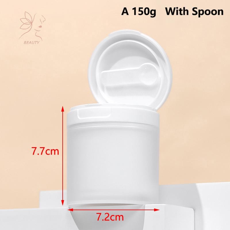 [maybeauty] 100/120/150g ฝาครอบพลิกพร้อมช้อนหรือแหนบขวดรีฟิลหม้อเปล่า Travel Face Cream โลชั่นเครื่องสําอางผ้าฝ้ายแต่งหน้า Jar {TH}