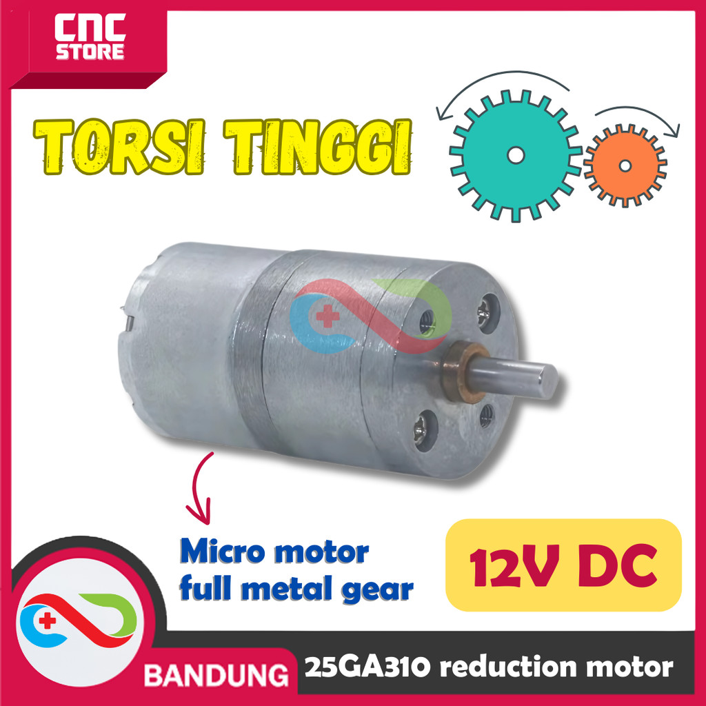 DC GEARBOX MOTOR 25GA310 โลหะเกียร์แรงบิดสูง 12V DC GEAR BOX