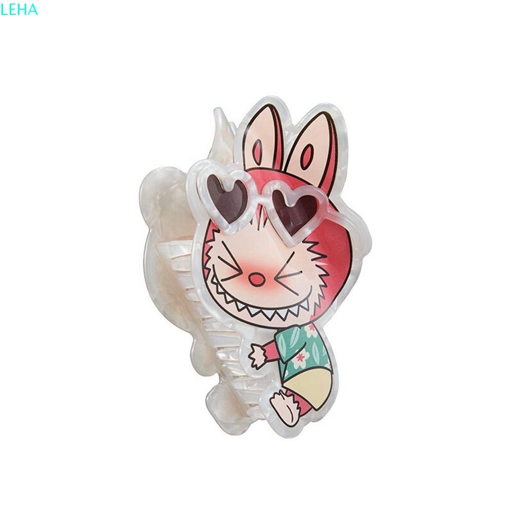 Leha Acetate Hair Claw, กรดอะซิติกคว้าคลิป Labubu กิ๊บติดผม, สาวสร้างสรรค์ Headwear น่ารัก Headdress การ์ตูน Hairpin ทุกวัน