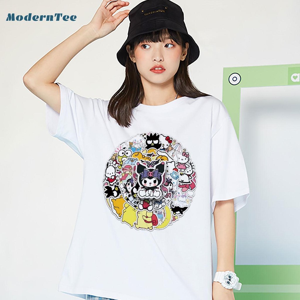 【ของมาใหม่】ดของแท้ผ้าฝ้าย 100% คอกลมหลวมเสื้อยืด
