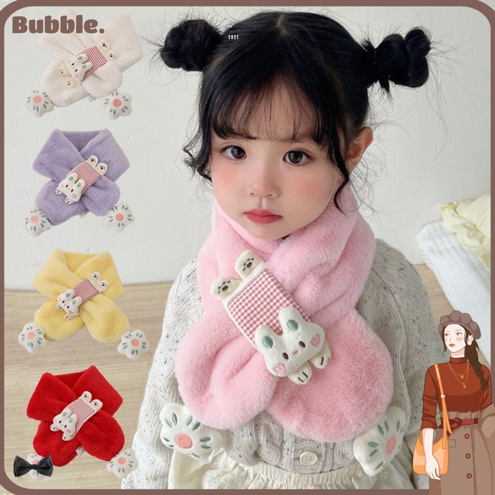 ฟอง ผ้าพันคอคอไขว้, หรูหราหนาอบอุ่นเด็กผ้าพันคอฤดูหนาว,น่ารักคอเซอร์ชี่การ์ตูนกระต่ายผ้าคลุมไหล่กันลมผ้าพันคอ