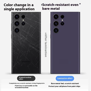 Plain Vivid Color Skin เข้ากันได้กับ iPhone 15 16 17 Pro Max Back Protector พร้อมฟิล์มด้านข้างสติกเกอร์เคลือบ
