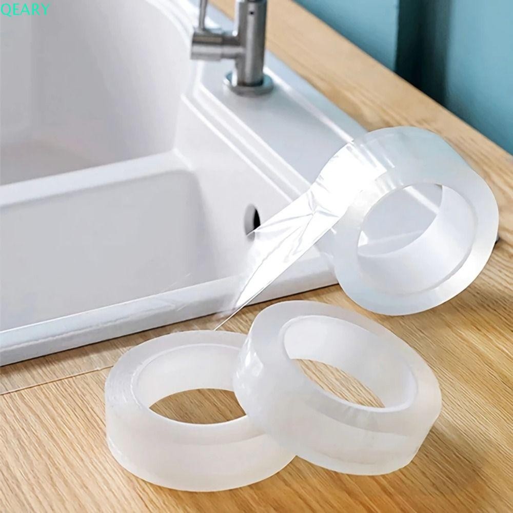 Qeary อ่างล้างจานสติกเกอร์กันน้ํา, Self กาวโปร่งใส Mould เทปหลักฐาน, สติกเกอร์เครื่องมือ Nano 0.3 มม.หนาโรคราน้ําค้าง Strong Bath แถบปิดผนึกห้องน้ํา