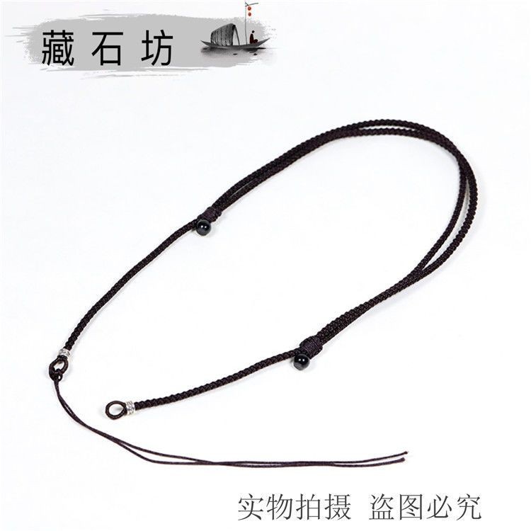Tianzhu Lanyard Collarbone ข้ามคอแขวนคอผู้ชายและผู้หญิงวรรณกรรมเล่น Honeywax จี้หยกแท็กสร้อยคอ Hand-