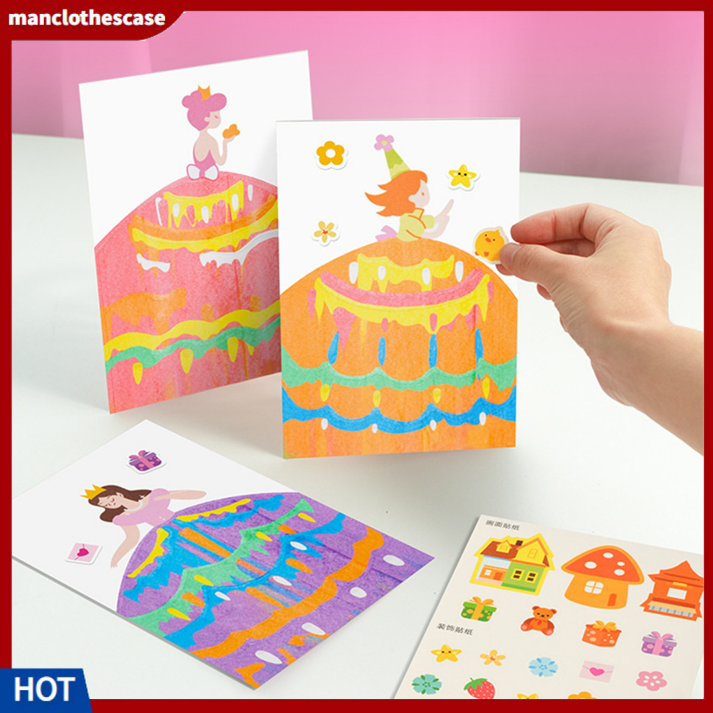 Manclothescase Scratch Paintingกิจกรรมชุดเด็กDiy ScratchภาพวาดRainbow ScratchภาพวาดชุดสนุกDiy Artของเล่นเด็กการศึกษาชุดของขวัญสีปากกาสติกเกอร์สําหรับชาย