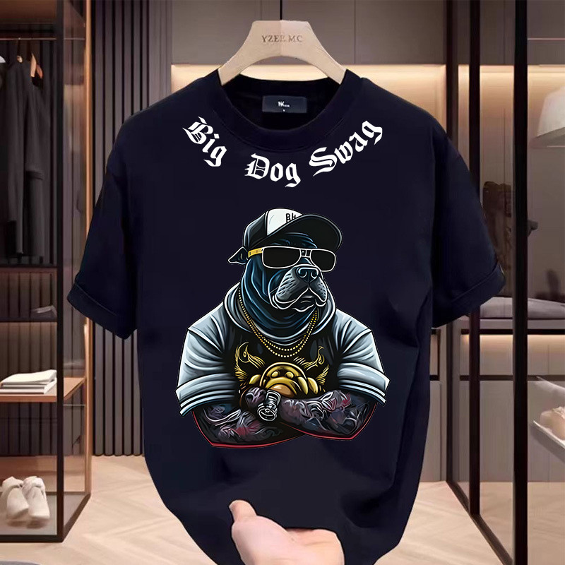 เสื้อยืดคอกลม แนววินเทจ สกรีนลาย oversize เเขนสั้น ใส่ได้ทั้งชายเเละหญิง สีดำ/สีขาว