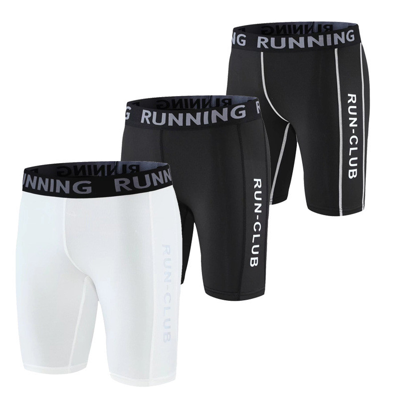 Summer Sports Leggings Men's Tight Trousers Quick-Drying Stretch Fitness Shorts Fifth Pants Running 