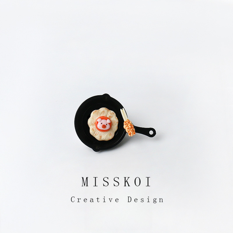 Mjt สุด ๆ จําลองอาหารเช้าฝรั่งเศสกระทะขนมปังกิ๊บที่เรียบง่ายผมหักกิ๊บสร้างสรรค์อุปกรณ์ผม