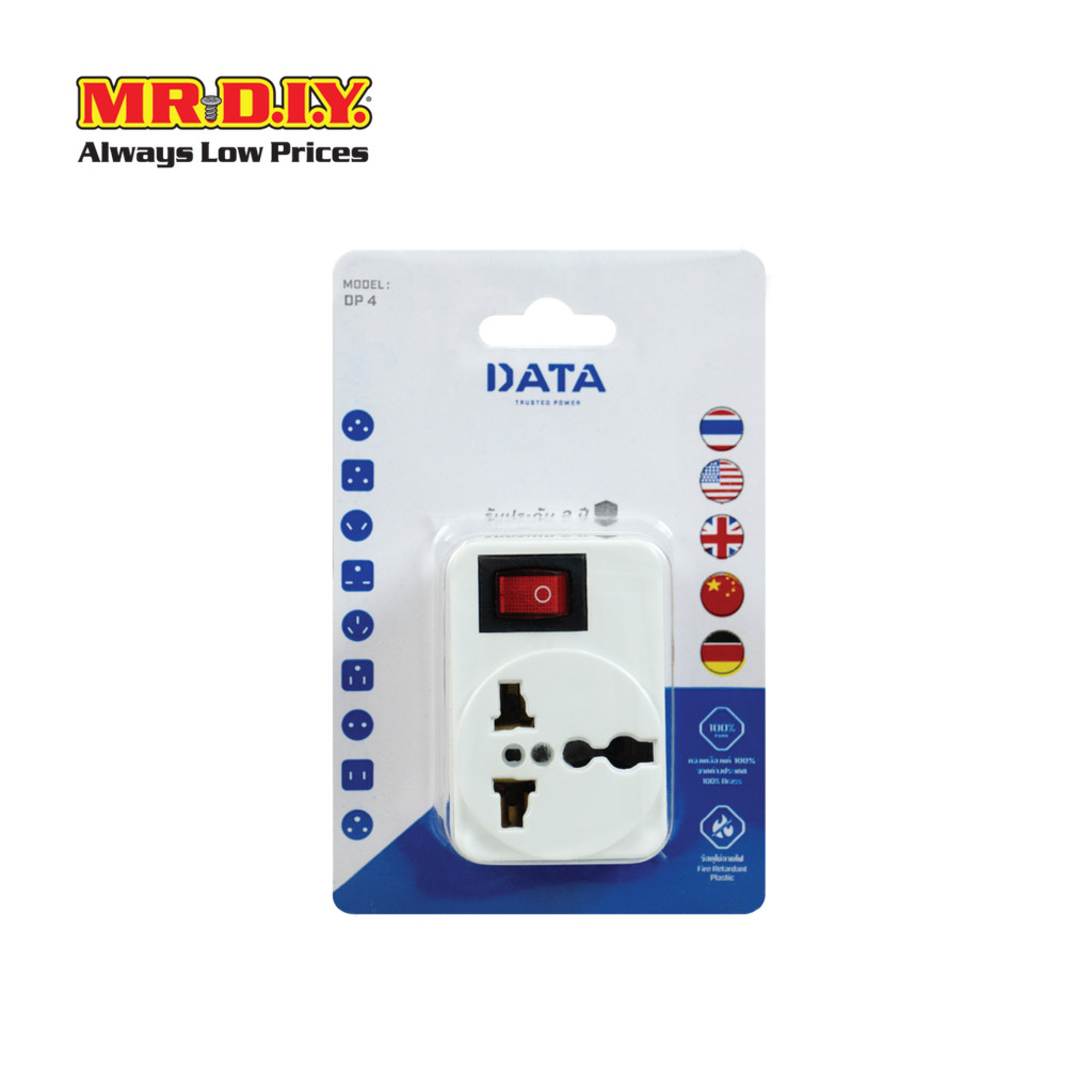 DATA DP4 ปลั๊กอเนกประสงค์ 1 ช่อง 1 สวิตช์ 2300W