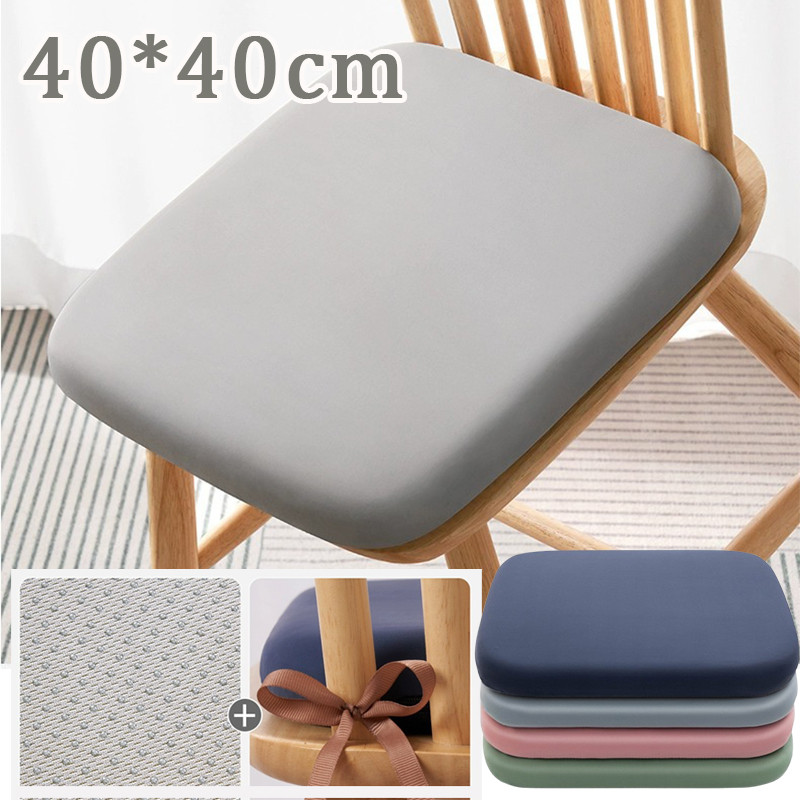 เบาะรองนั่ง 40*40CM เบาะรองนั่งเก้าอี้ เมมโมรี่โฟม แบบหนา นุ่มสบาย พร้อมเชือกคล้องเก้าอี้