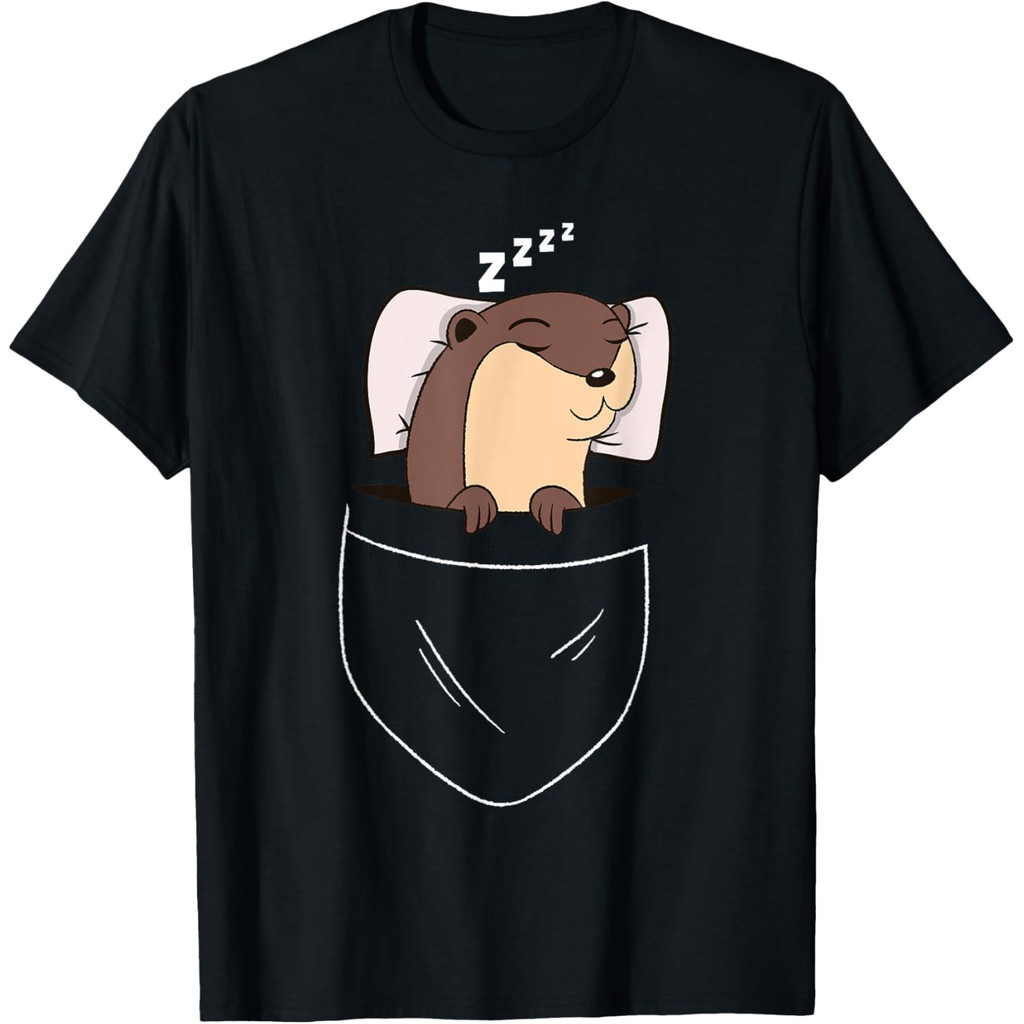 Napping Otter Sleeping Animal Sea Otter Lover เสื้อยืด Marine Life