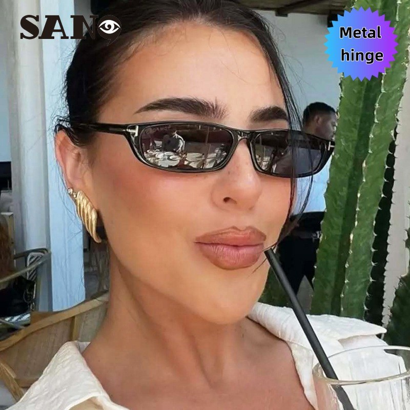 บานพับโลหะCOD (San9)2025 ใหม่แฟชั่นผู้หญิงกรอบเล็ก T-word ครีมกันแดดแว่นตากันแดด