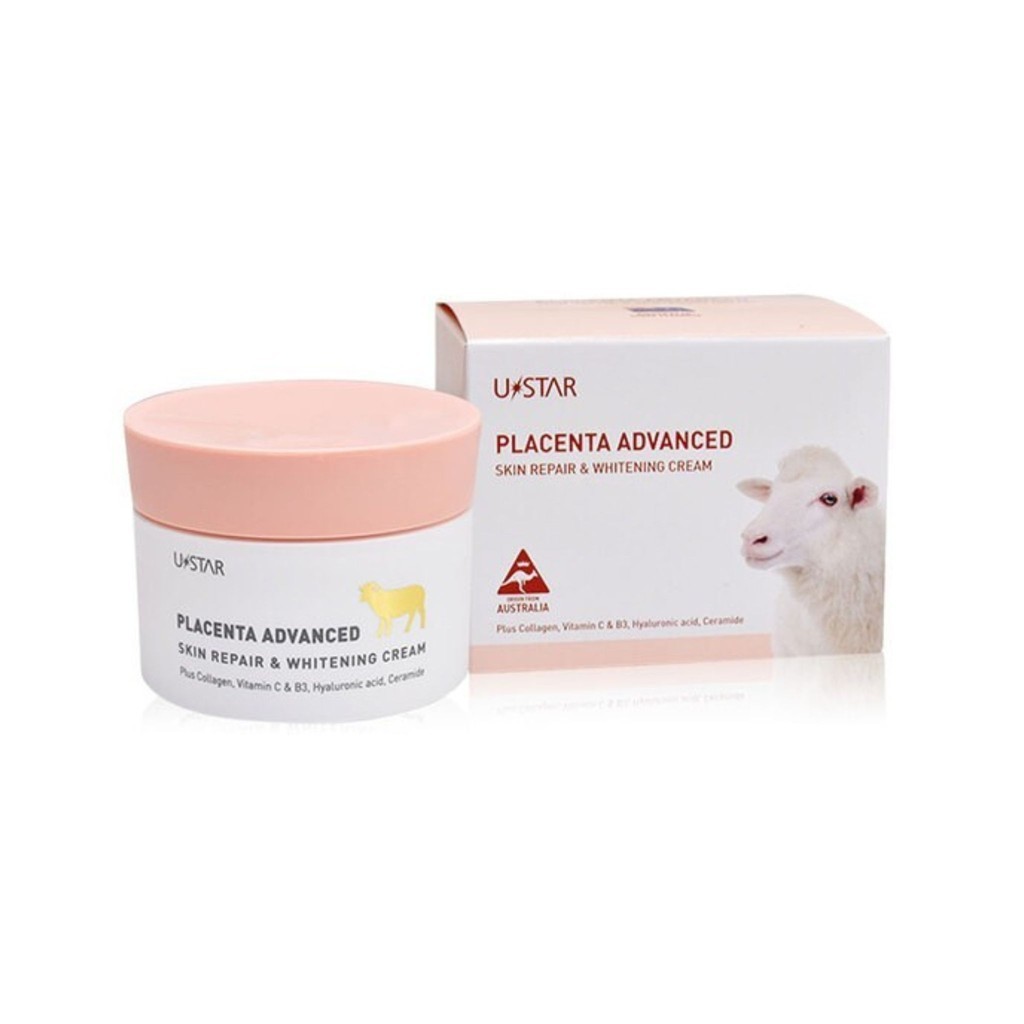 ♦️ของแท้·ส่งด่วน·ถูก♦️Ustar Placenta Advanced Skin Repair & Whitening Cream #03100 ยูสตาร์ ครีมรกแกะ