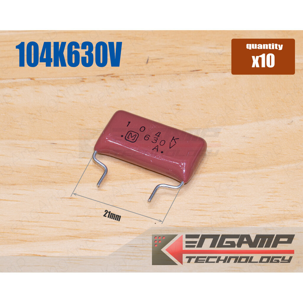 (10ตัว) [F-CAP] 0.1uF/630V 104K630V Panasonic 10% 5.5x22.5x12mm P=21mm