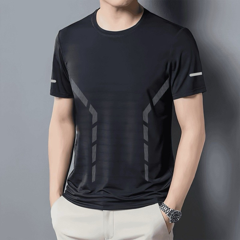 พร้อมส่ง เสื้อยืดแขนสั้นคอกลมผู้ชาย เสื้อกีฬาแขนสั้นผู้ชาย ผ้าดีใส่สบายไม่ร้อน