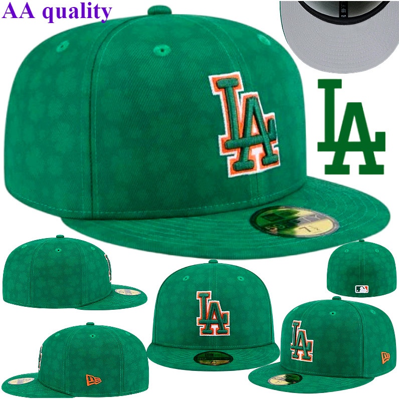 Mlb Los Angeles Dodgers St. Patricks Day 2025 59fifty หมวกเบสบอลแฟชั่น Flat Edge แบบปิดมิดชิด