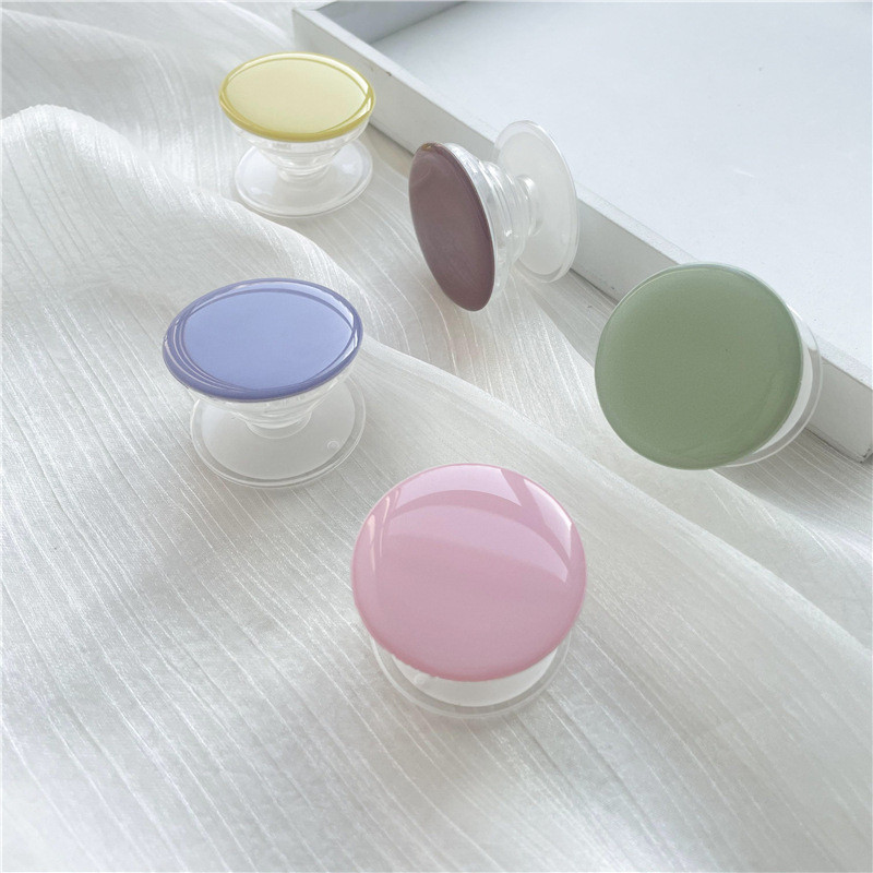 ยอดนิยม Ins สไตล์เกาหลี Macaron สีทึบซ็อกเก็ตโทรศัพท์ Talk Grip ยืดพับที่วางโทรศัพท์เรียบง่าย