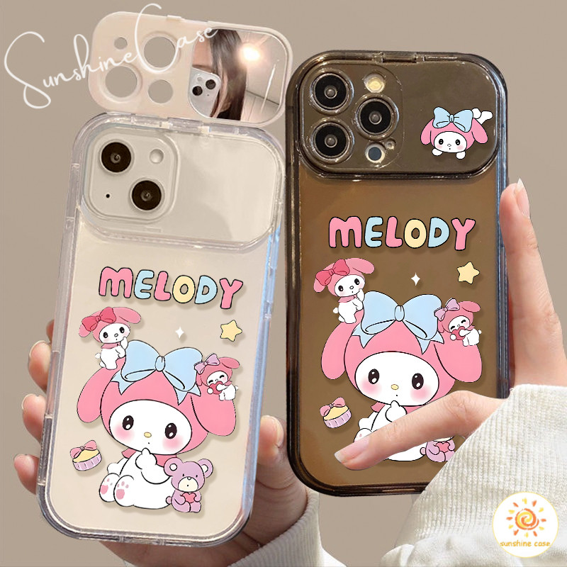 ส่งจากไทย เคสไอโฟน15 ลายการ์ตูนมายเมโลดี้ เคสใช้กับIPhone11 12 13 14 15 ProPROMAX 7/8PLUS SE2020 X/XR/XSMAXพร้อมกระจกเงา